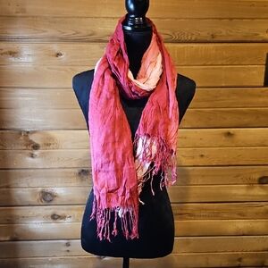 Pink Hombre Scarf W Tassles